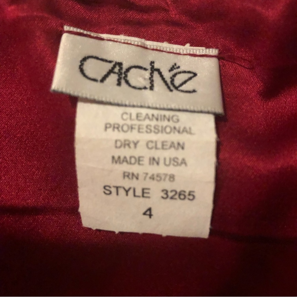 Cache Silk Vintage Dress Red Size 4 - Picture 13 of 15